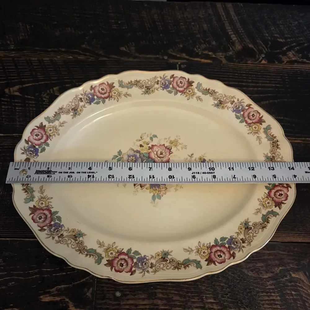 Vintage J. & G. Meakin Oval Serving Platter Pilgrim Pattern Sunshine Ware